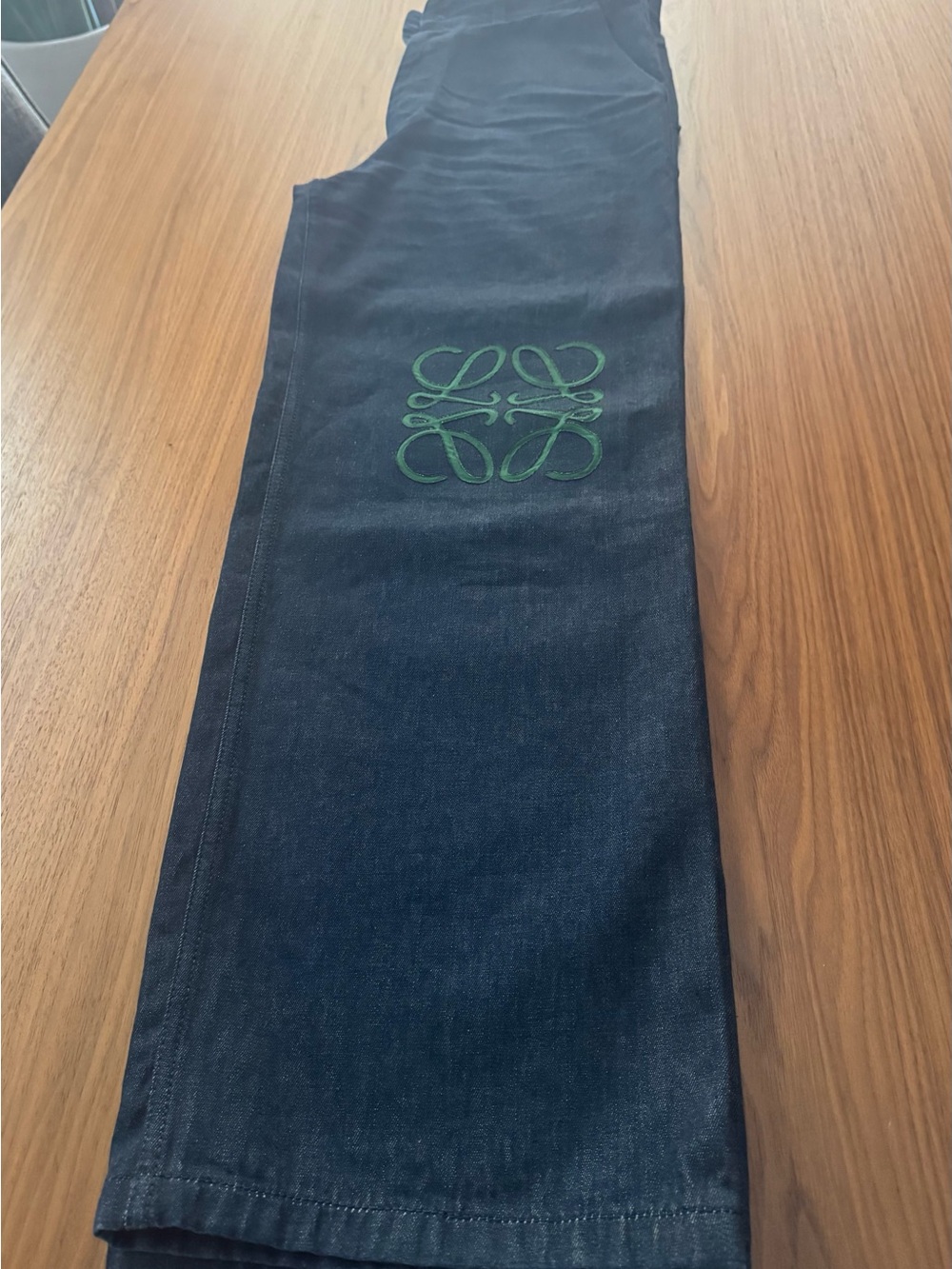 Loewe High-Rise Anagram-Knee Baggy Straight-Leg Jeans